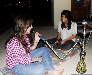 nighttime hookah